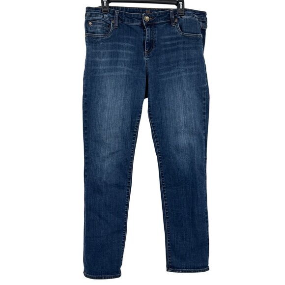 Kut From The Kloth Blue Denim Skinny Jeans Size 14 Distressed Pockets - Picture 1 of 7